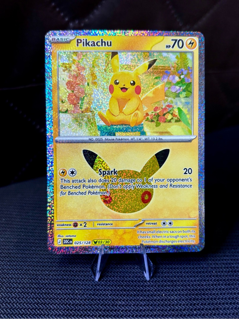 Pikachu 025/128 Holo Pokémon 30th Anniversary English Mint